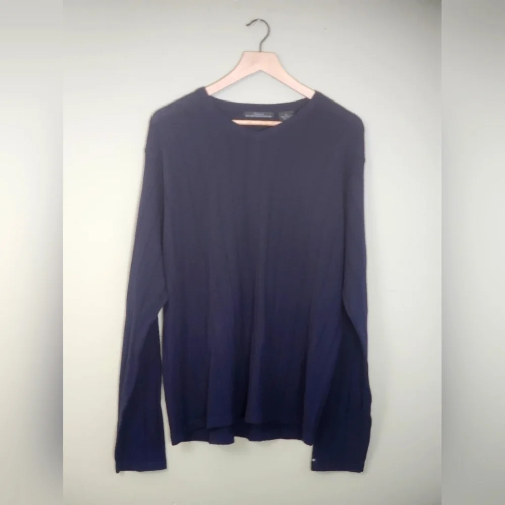 Guess Sweater 100% Italian Merino Wool Mens XLARGE Dark Blue